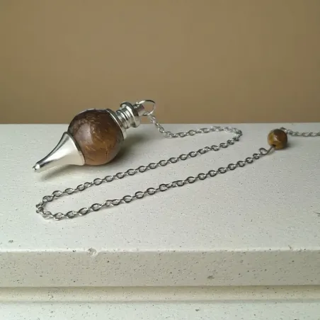 Pendule œil de tigre boule – Protection et clarté énergétique