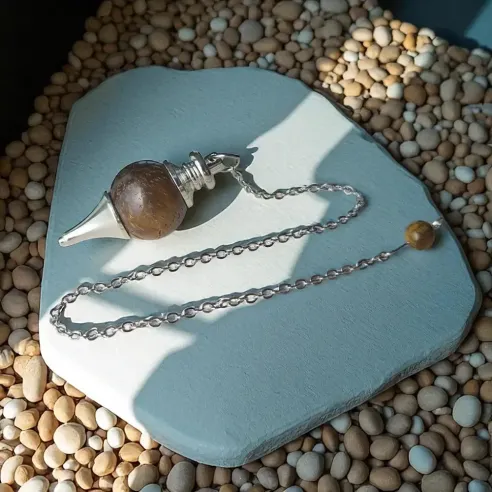 Pendule œil de tigre boule – Protection et clarté énergétique