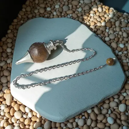 Pendule œil de tigre boule – Protection et clarté énergétique