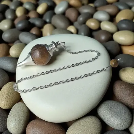 Pendule œil de tigre boule – Protection et clarté énergétique