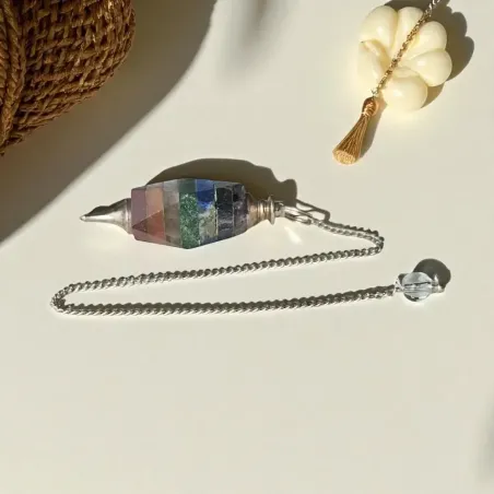 Pendule en pierre 7 chakras – Équilibre & divination