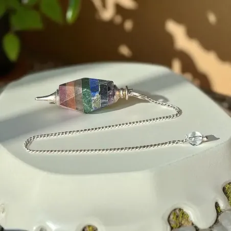 Pendule en pierre 7 chakras – Équilibre & divination