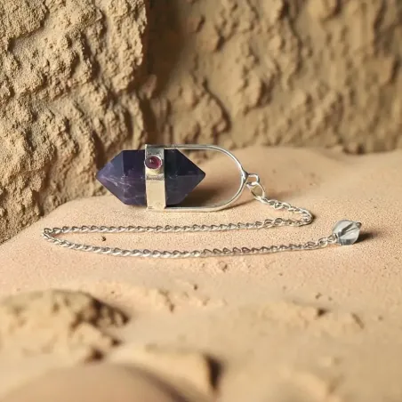 Pendule Damru Améthyste – Intuition et Sérénité Intérieure