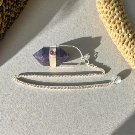 Pendule Damru Améthyste – Intuition et Sérénité Intérieure