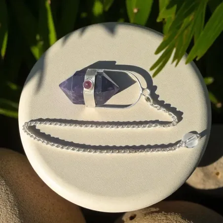 Pendule Damru Améthyste – Intuition et Sérénité Intérieure
