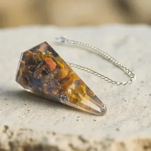 Pendule orgonite œil de tigre – Protection et transmutation énergétique