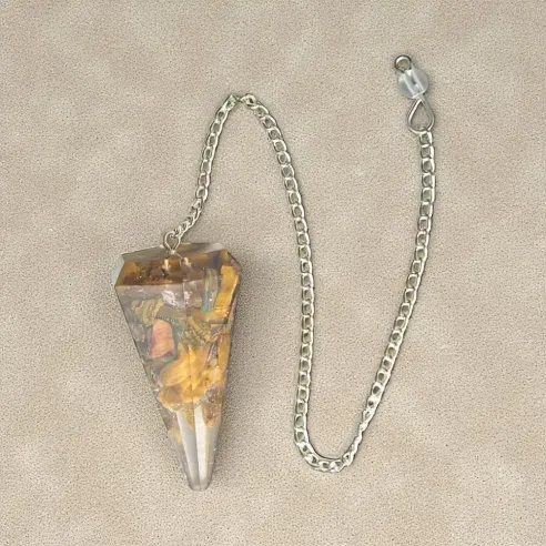 Pendule orgonite œil de tigre – Protection et transmutation énergétique