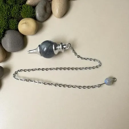 Pendule Boule Labradorite – Outil divinatoire en pierre naturelle