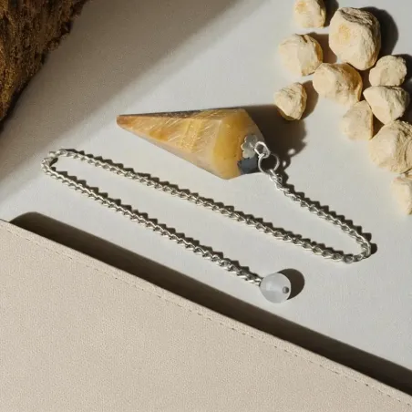 Pendule Facetté en Œil de Tigre – Radiesthésie et Protection