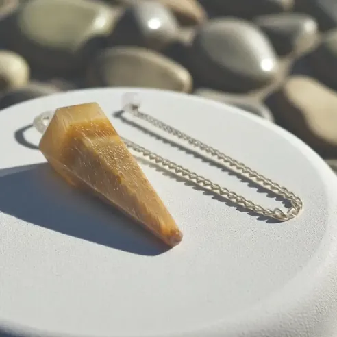 Pendule Facetté en Œil de Tigre – Radiesthésie et Protection