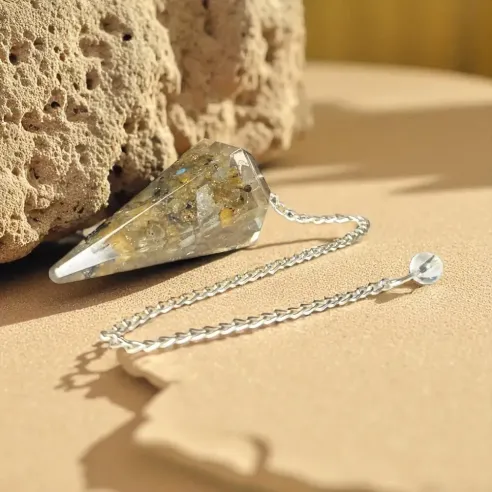 Pendule Orgonite & Labradorite – Intuition & protection