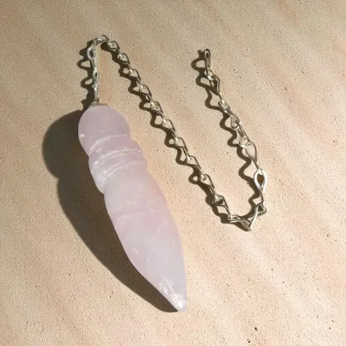 Pendule Égyptien Quartz Rose – Intuition & Énergie du cœur