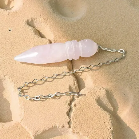 Pendule Égyptien Quartz Rose – Intuition & Énergie du cœur