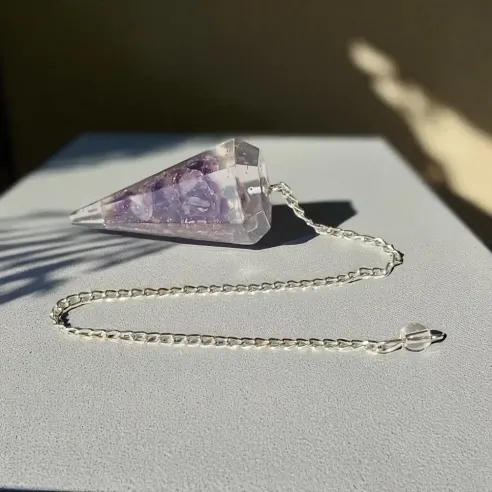 Pendule Orgonite Améthyste – Radiesthésie et protection