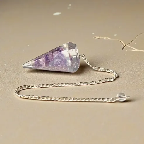 Pendule Orgonite Améthyste – Radiesthésie et protection