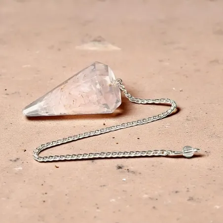 Pendule Orgonite Quartz Rose – Radiesthésie douce et émotionnelle