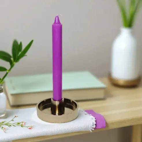 Cierge Violet Teinté Masse – spiritualité et transmutation