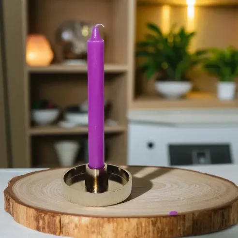 Cierge Violet Teinté Masse – spiritualité et transmutation