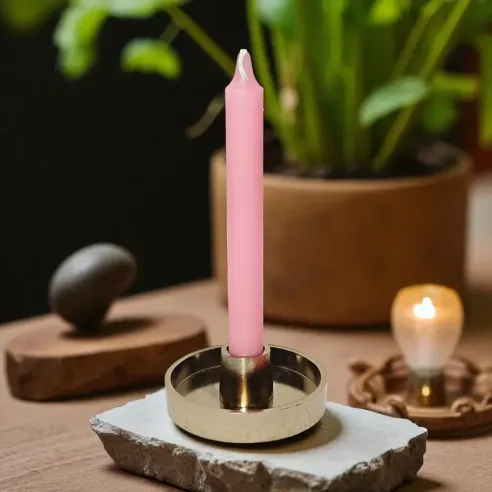 Cierge Rose Teinté Masse – amour et guérison du cœur