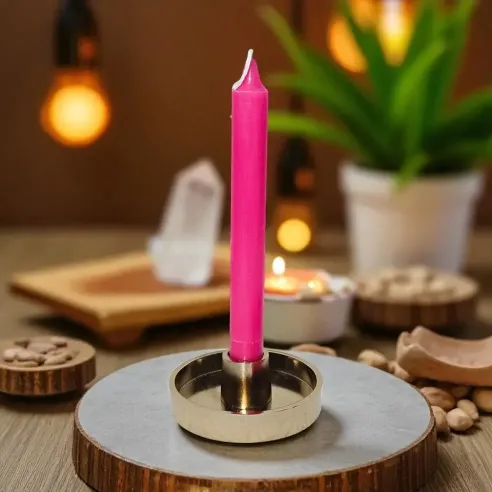 Cierge rose fushia masse – Rituel d’amour et tendresse
