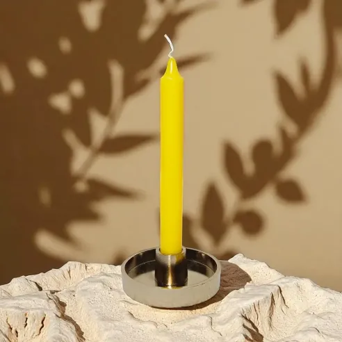 Cierge Jaune Teinté Masse – clarté mentale et lumière