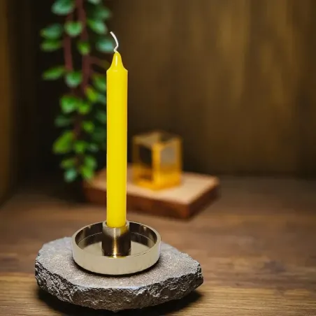 Cierge Jaune Teinté Masse – clarté mentale et lumière