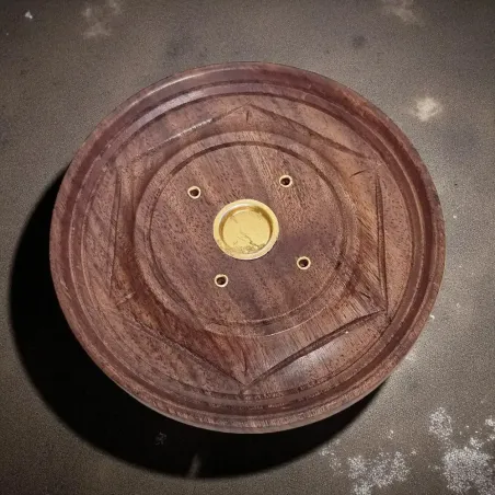 Porte-Encens Rond en Bois – Élégance & Simplicité sacrée