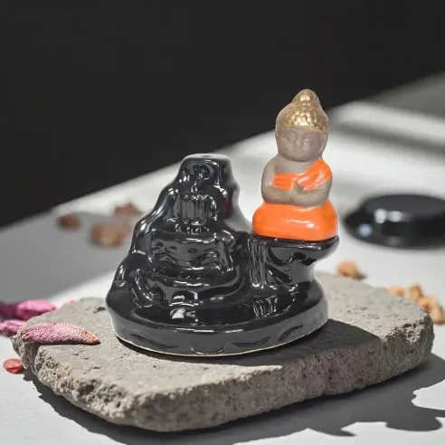 Porte encens backflow Bouddha – Cascade zen apaisante