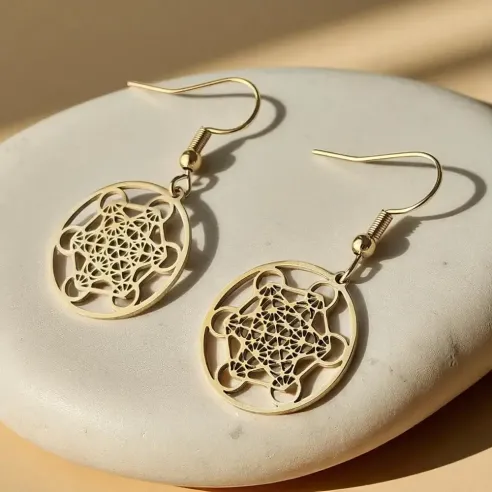 Boucles d’oreilles Metatron acier inox– Élégance ésotérique