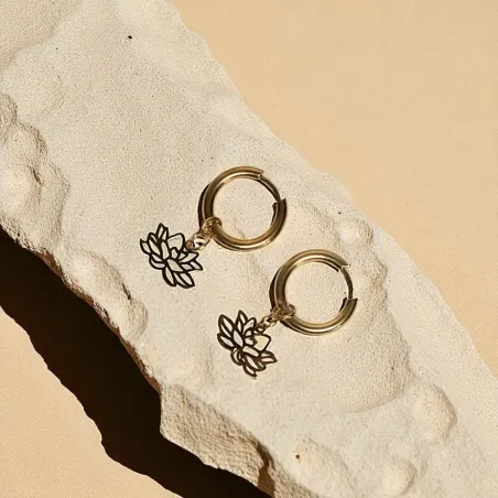 Boucles d'oreilles Lotus boucle – Éveil & Pureté