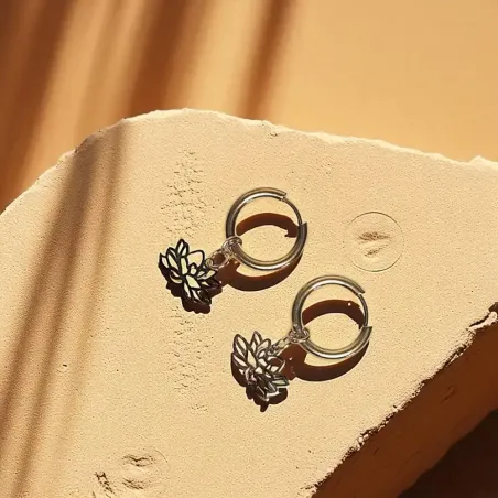 Boucles d'oreilles Lotus boucle – Éveil & Pureté