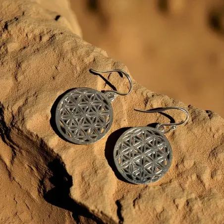 Boucles d'oreilles fleur de vie laiton - Harmonie et énergie