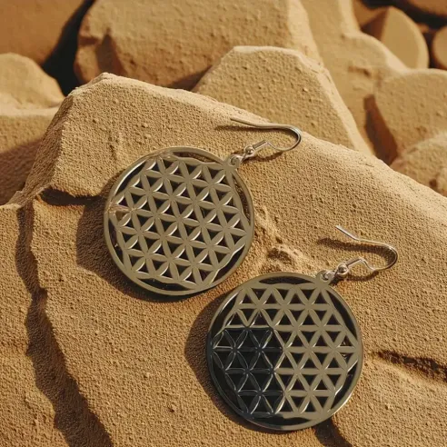 Boucles d’oreilles Fleur de Vie – A.inox - Symbolique sacrée