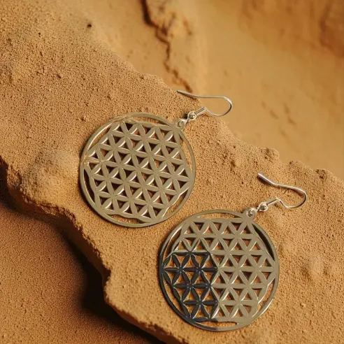 Boucles d’oreilles Fleur de Vie – A.inox - Symbolique sacrée