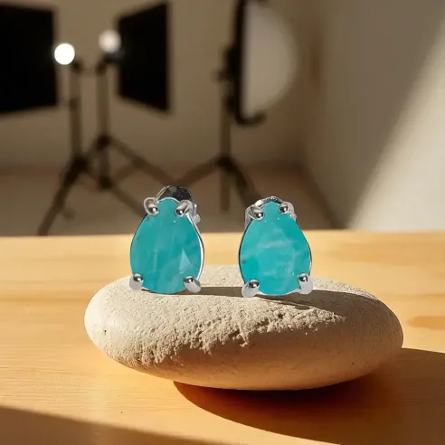Boucles d'oreilles Amazonite Argent 925 - Sérénité équilibre