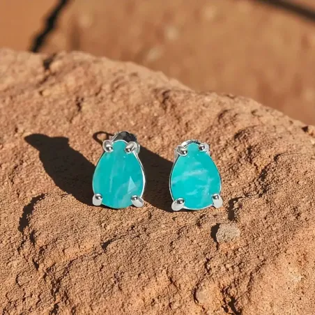Boucles d'oreilles Amazonite Argent 925 - Sérénité équilibre