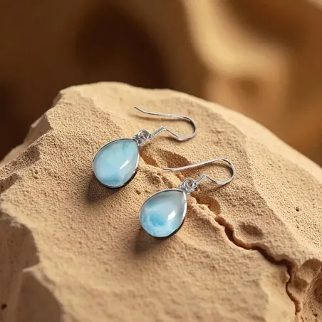 Boucles d’oreilles Azura en Larimar - Énergie apaisante