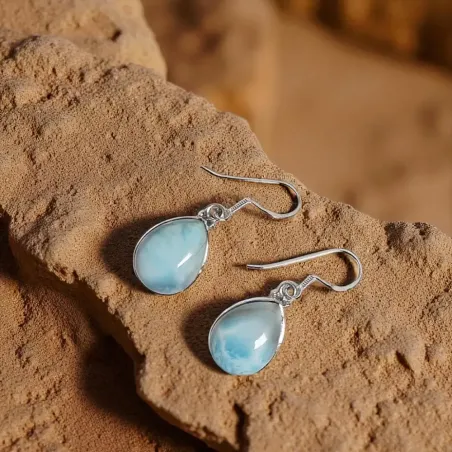 Boucles d’oreilles Azura en Larimar - Énergie apaisante