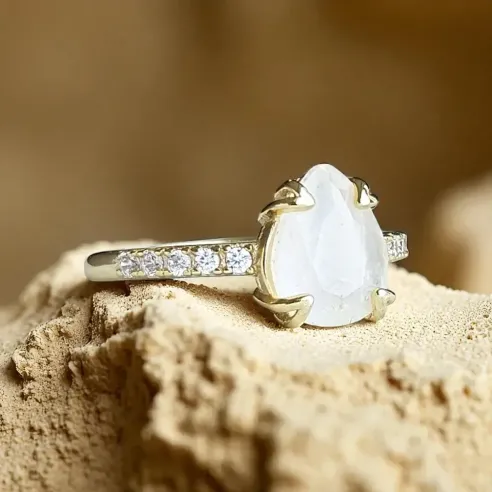 Bague Argent & Pierre de Lune - intuition et sérénité
