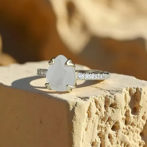 Bague Argent & Pierre de Lune - intuition et sérénité