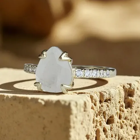 Bague Argent & Pierre de Lune - intuition et sérénité