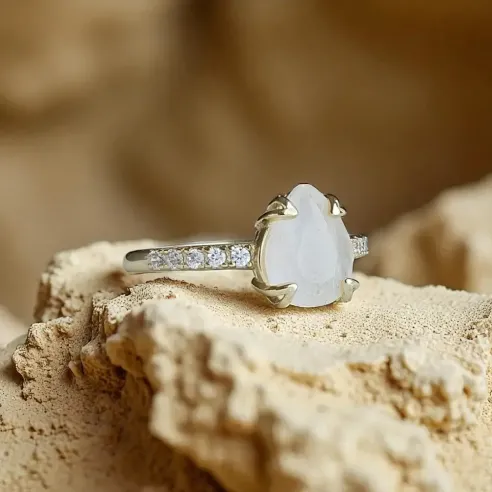 Bague Argent & Pierre de Lune - intuition et sérénité
