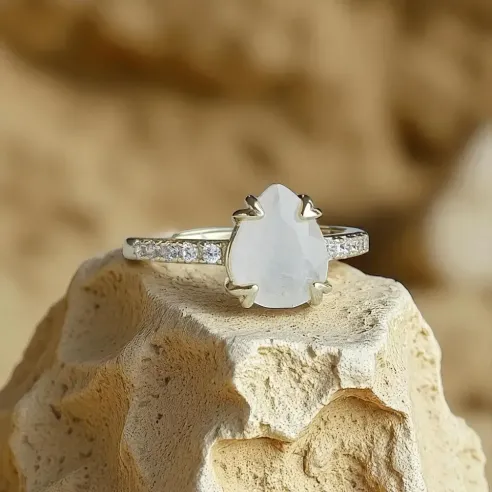 Bague Argent & Pierre de Lune - intuition et sérénité