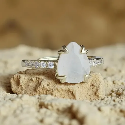 Bague Argent & Pierre de Lune - intuition et sérénité