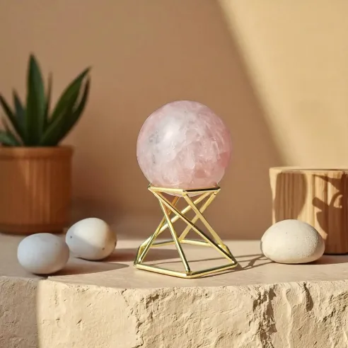 Sphère Quartz Rose – Douceur Émotionnelle & Vibration du Cœur