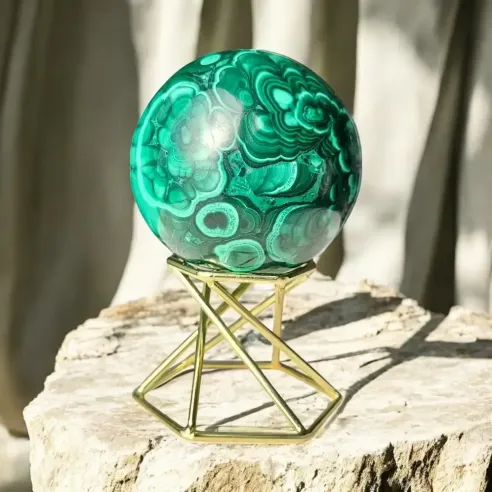 Sphère malachite – cœur de transformation & guérison