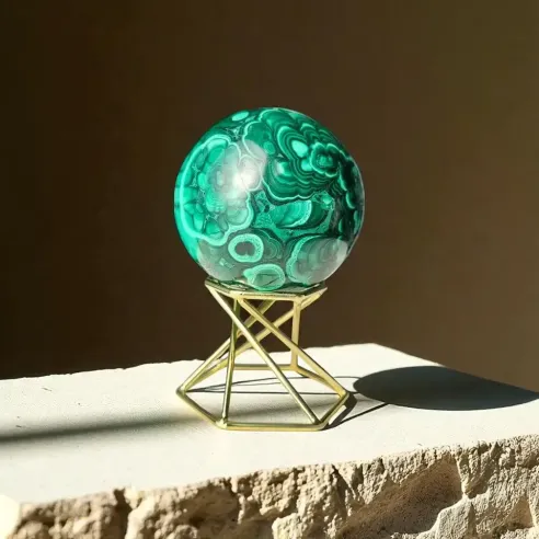 Sphère malachite – cœur de transformation & guérison