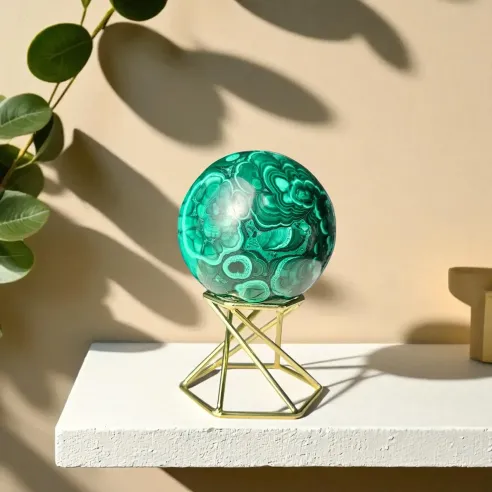 Sphère malachite – cœur de transformation & guérison