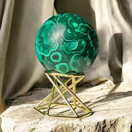 Sphère malachite – cœur de transformation & guérison
