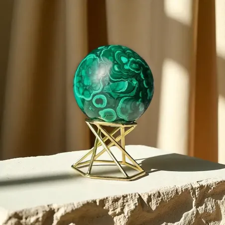 Sphère malachite – cœur de transformation & guérison